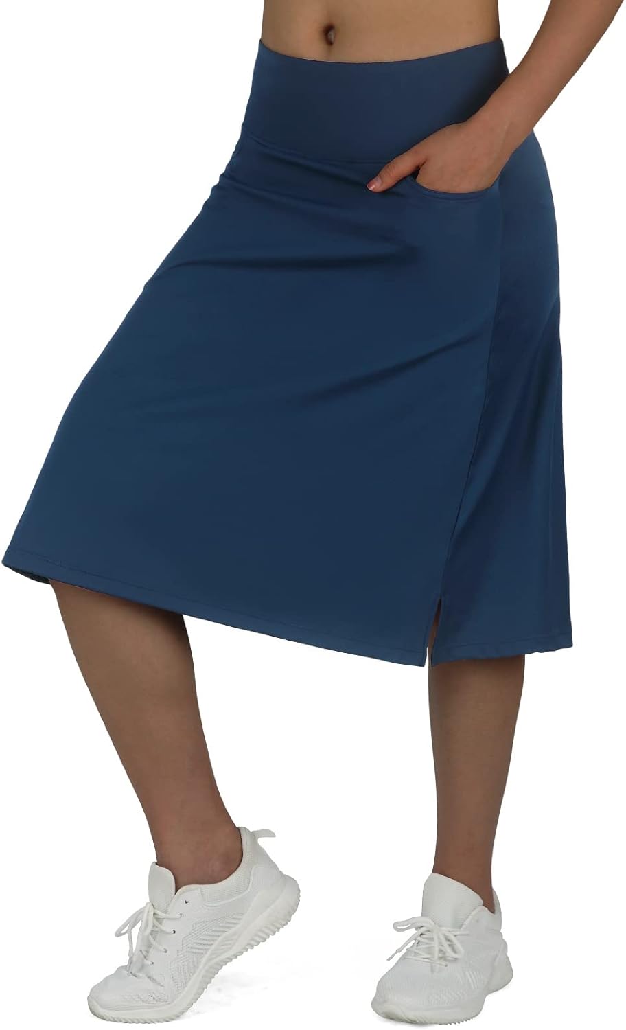 Women's Midi Length Skorts with 3 Pockets for Activewear