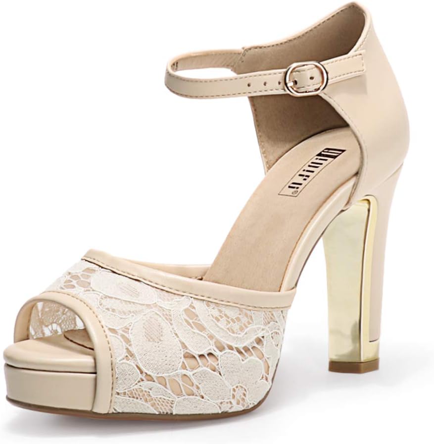 IDIFU Women's IN4 Mary Platform Chunky High Heels Sandals