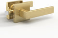 Mega Handles ROBELL Passage Door Handle Satin Brass - Modern 5-in