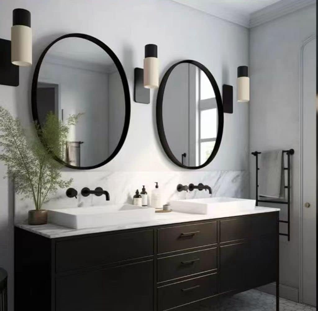 24 Inch Circle Mirror with Metal Frame for Modern Decor