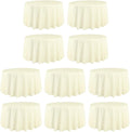 108 in Round Tablecloth Ivory 10 Pack - Floor Length for 48 in Tables
