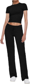 Women's 2 Piece Lounge Set with Straight Leg Pants - Comfy Modal