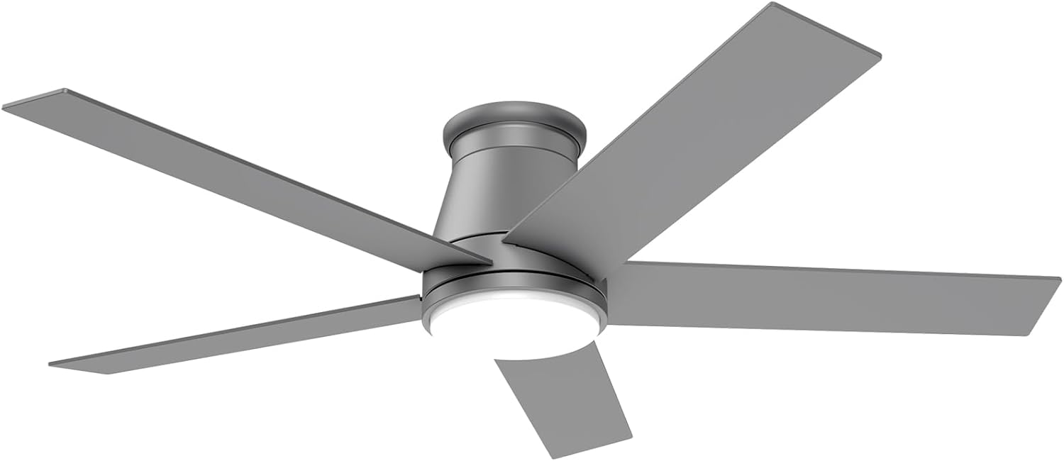 52 Inch Flush Mount Ceiling Fan with Light for Modern Spaces