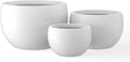 19.9in, 15.7in, 11.8in Round Concrete Planter Set of 3 - Pure White