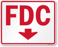 FDC Fire Department Connection Sign 24 x 30 in - Durable Aluminum