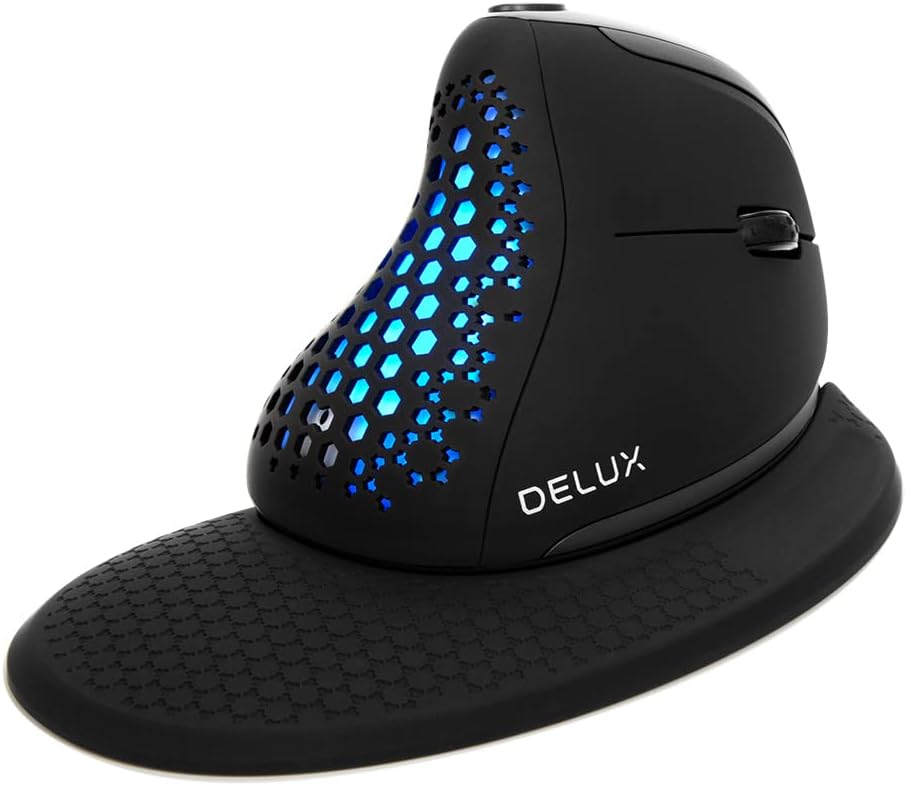 DeLUX Ergonomic Vertical Mouse - Multi-Device Connectivity