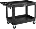 TUFFIOM Plastic Service Utility Cart with Wheels - Heavy Duty 550lb