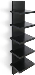 5 Tier Wall Shelves Black for Stylish Home Decor and Storage