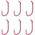 Eagle Claw Snelled Hook Red Pack of 6 Size 10 - Reliable Fishing Gear