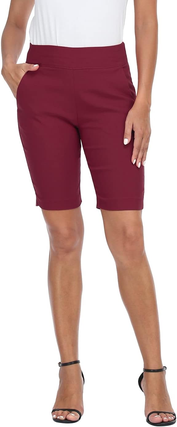 Bermuda Pull On Shorts for Women with Pockets and Comfort