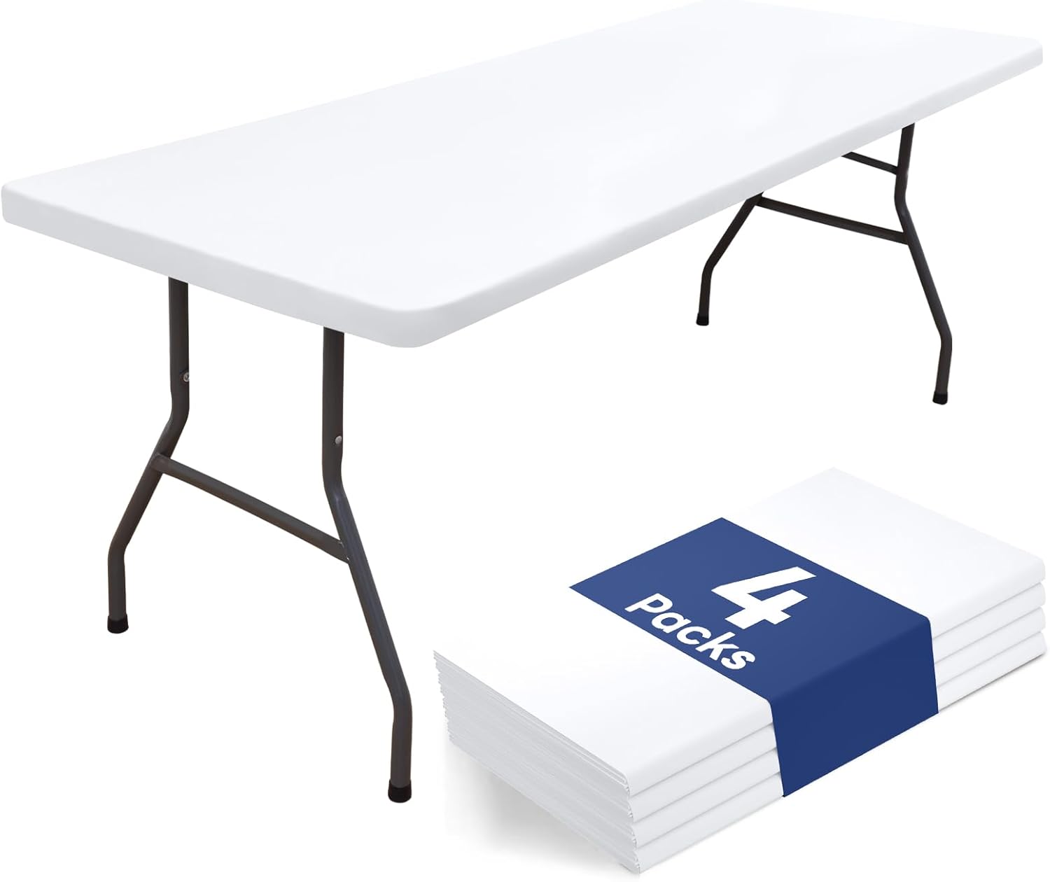 Homing 4 Packs 6 Foot Rectangle Table Cloth for Outdoor Use
