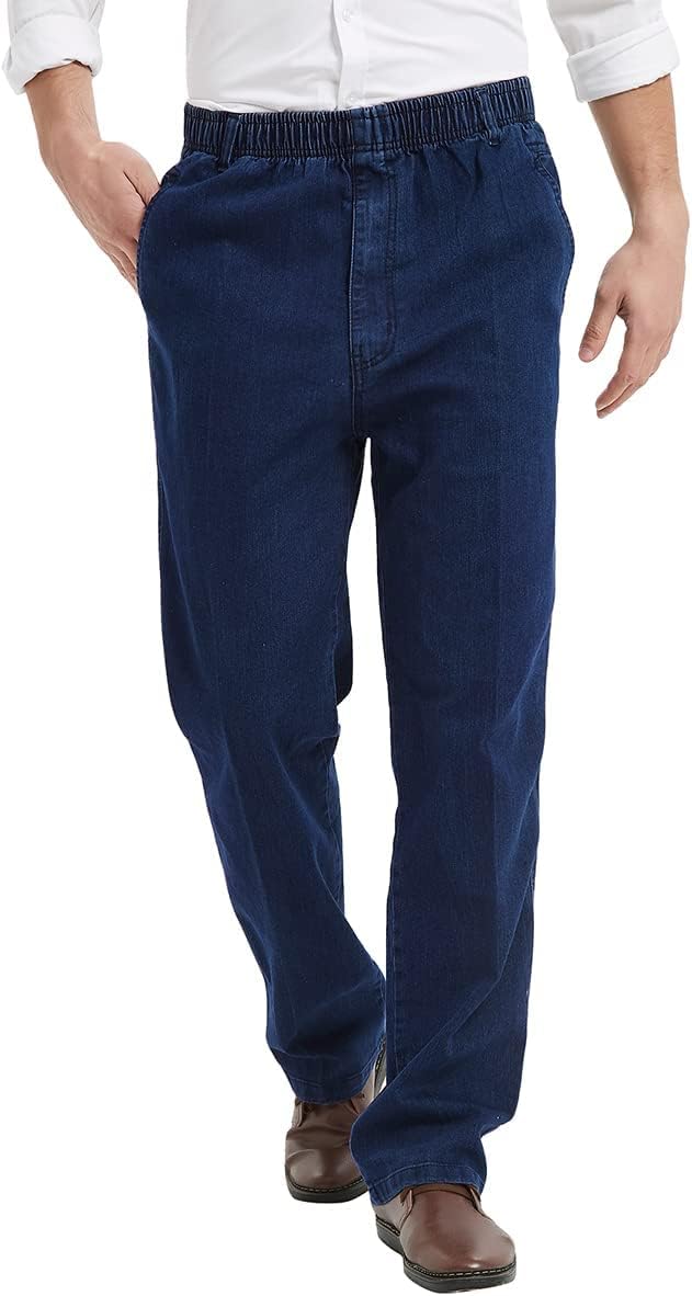 Mens Elastic Waist Jeans for Comfort and Style by IDEALSANXUN