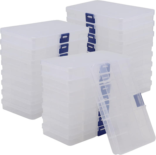 SINJEUN 32 Pack Clear Jewelry Organizer with Dividers - Craft & Tackle Storage