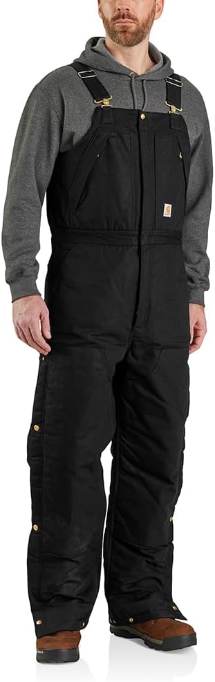 Carhartt Men's Loose Fit Firm Duck Insulated Biberall for Comfort
