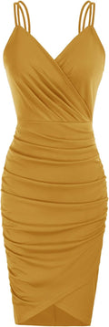 GRACE KARIN Women's Spaghetti Straps Cocktail Dress - Sleek Ruched