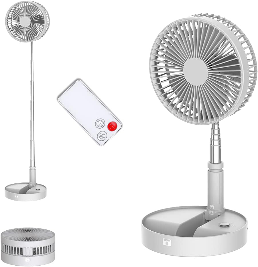 Portable Foldable Desk Fan - Remote Control, 4-Speeds