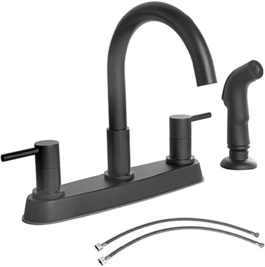 Matte Black Kitchen Faucet with Sprayer for Modern Kitchens