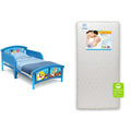 Baby Shark Plastic Toddler Bed with Twinkle Stars Mattress - Safe