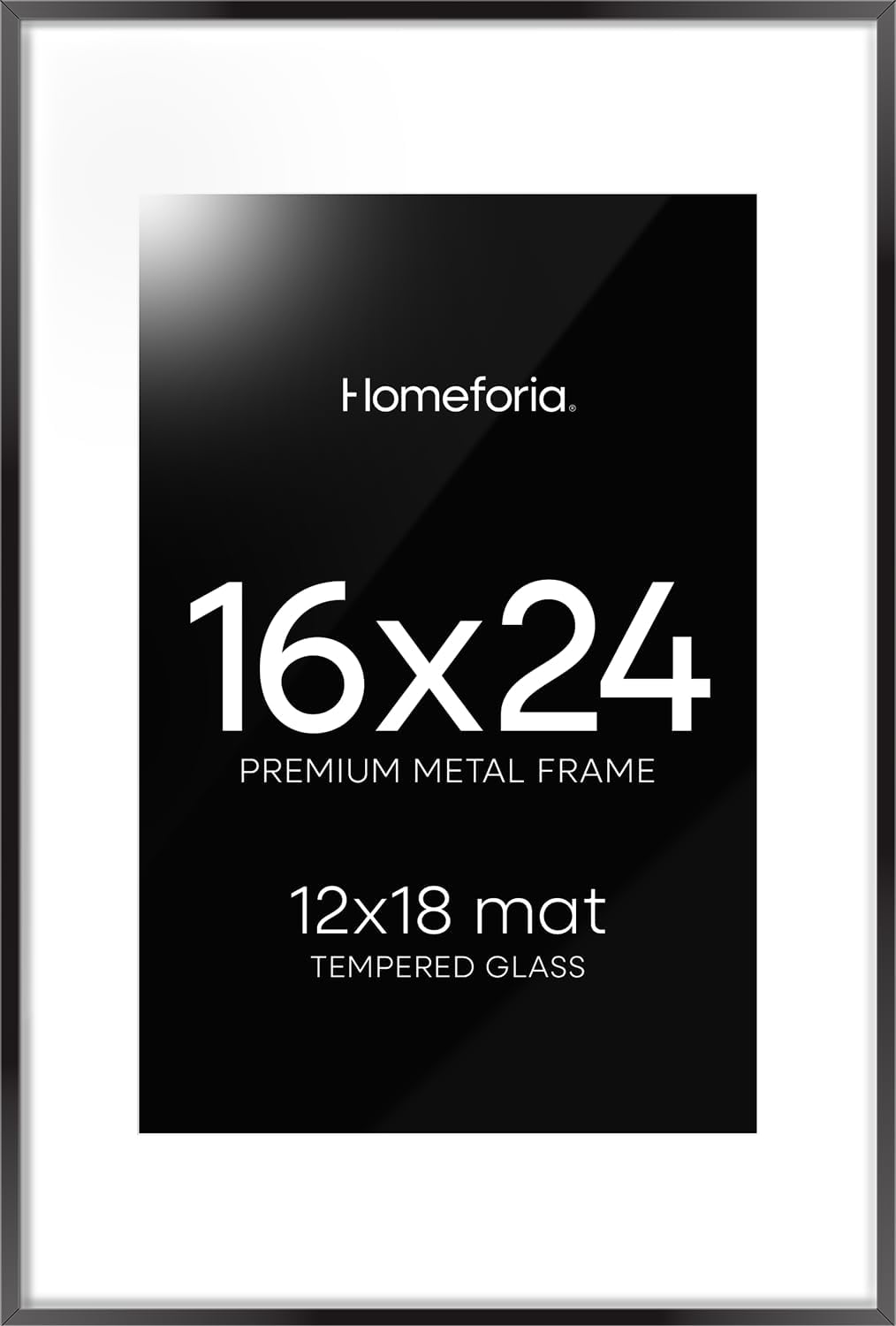 16 x 24 Picture Frame Black, High End Metal Frame for Photos