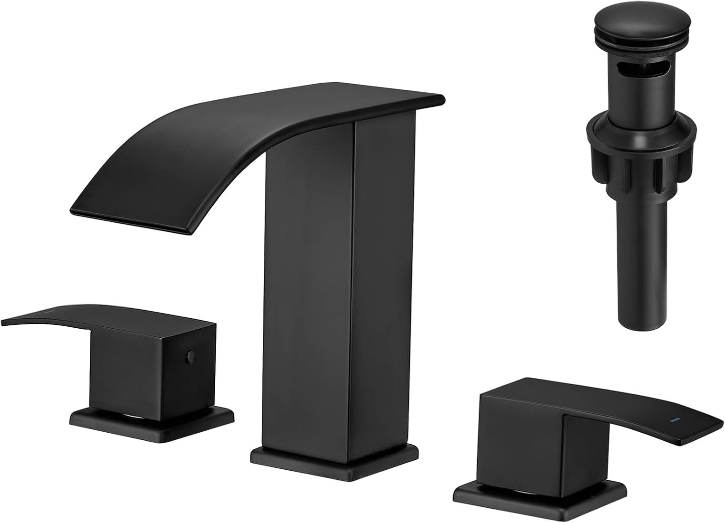 VOTON Waterfall Bathroom Faucets Black for Modern Vanity Sinks
