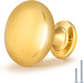Polished Brass Cabinet Knobs 20 Pack - Solid Gold Round Knob