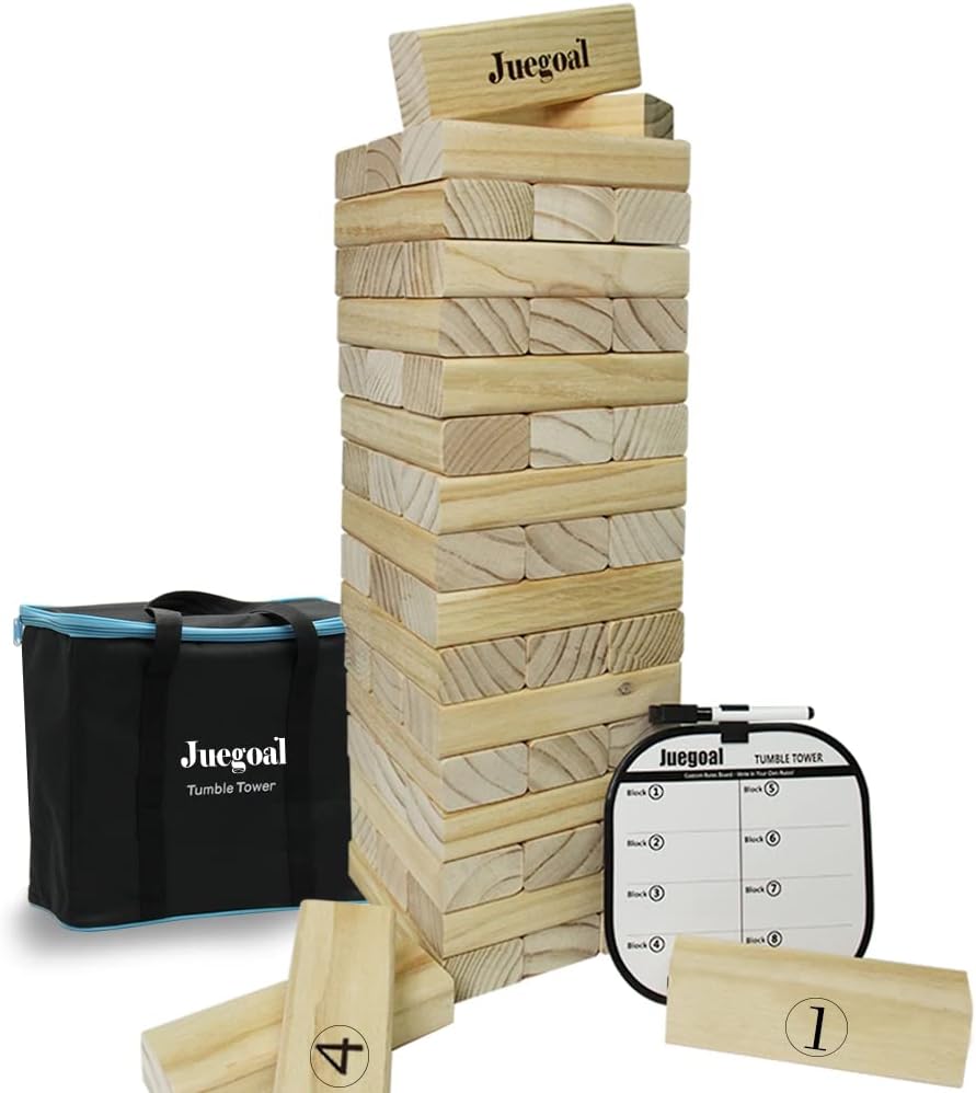 Juegoal 54 Piece Giant Tumble Tower for Outdoor Fun and Games