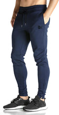BROKIG Mens Zip Joggers Pants - Slim Tapered Sweatpants for Training