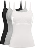 Womens Tank Tops Adjustable Strap Camisole with Built in Padded Bra No
