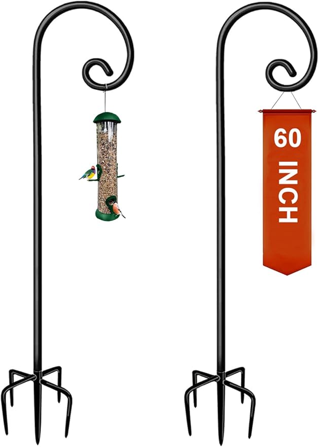 Koutemie 60 Inch Outdoor Shepherd Hook for Hanging Plants