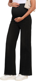 BLENCOT Maternity Jeans for Women Straight Leg Stretchy Denim Ripped