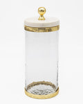 Godinger Glass Storage Canister with Marble and Gold Band