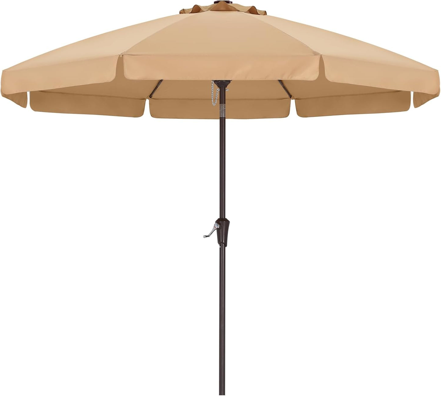 10ft Scalloped Patio Umbrella with Tilt and Crank for Outdoors