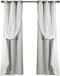 Sheer Grommet Curtains 38in x 95in Light Gray Pair - Insulated