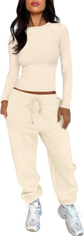 Womens 2 Piece Sweatsuit Set - Comfortable Fall Lounge Outfit
