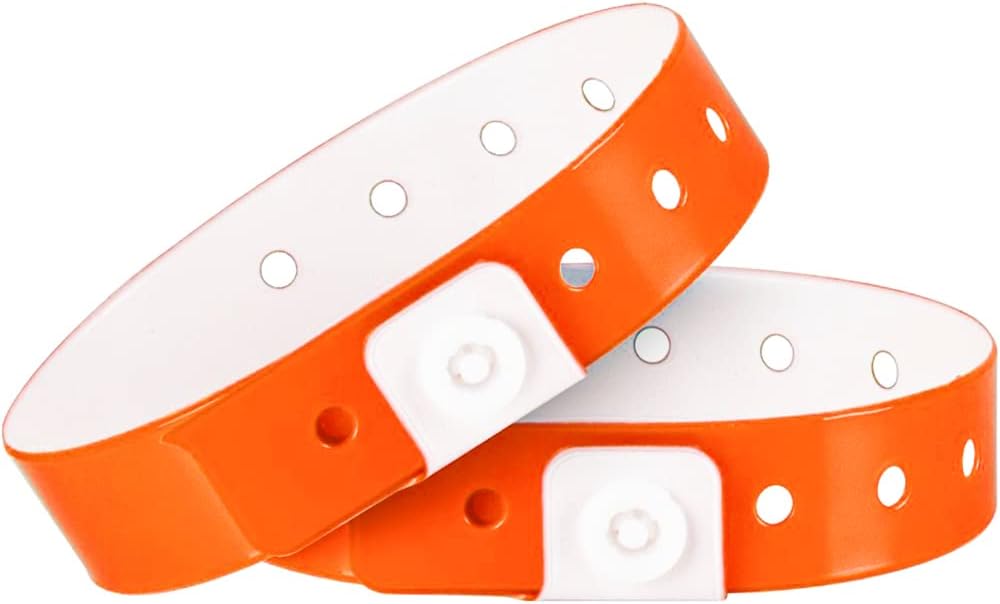 Ouchan Plastic Wristbands Neon Orange for Events and Parties