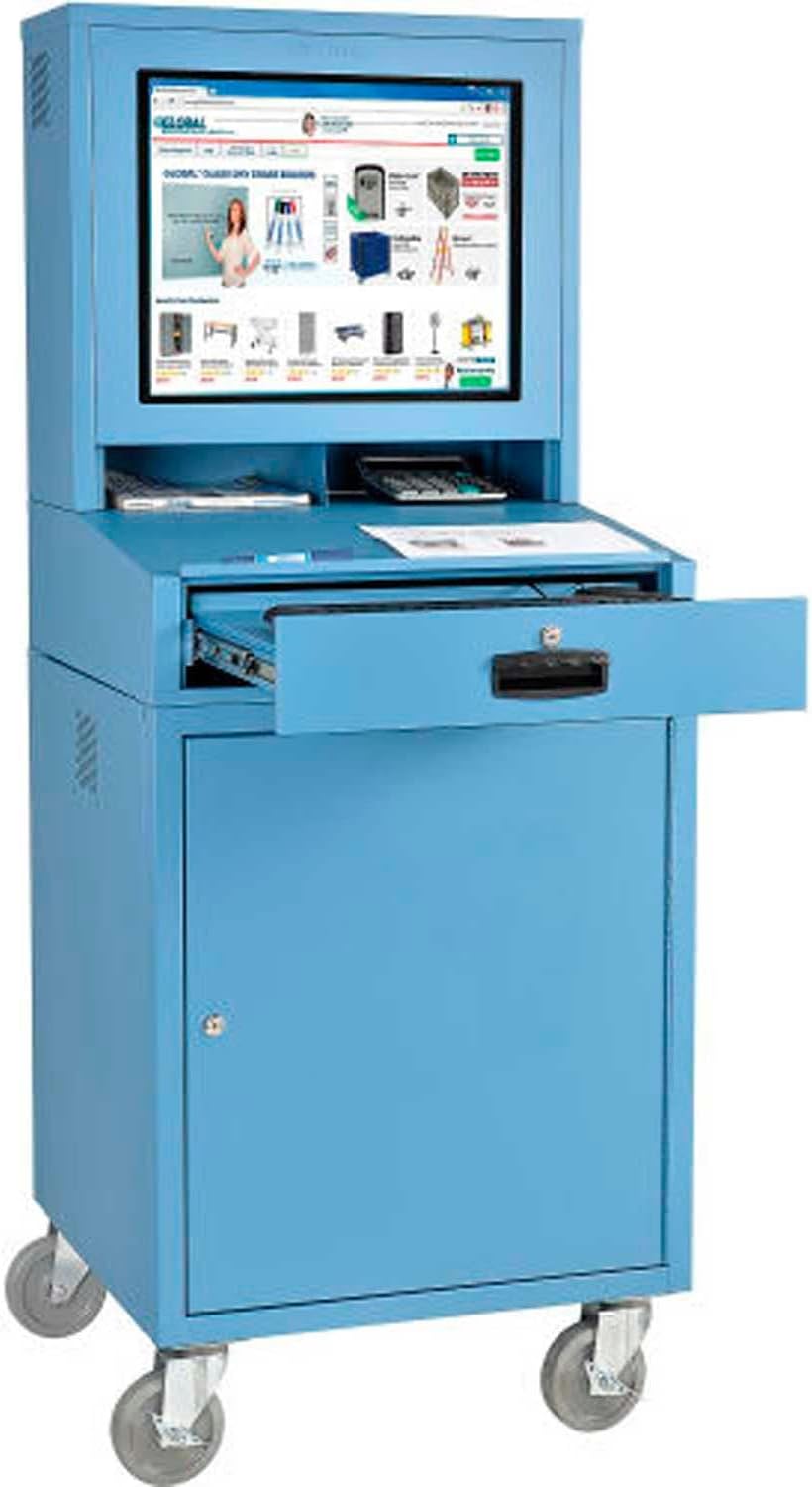 Mobile Security LCD Computer Cabinet for 24 in Monitors