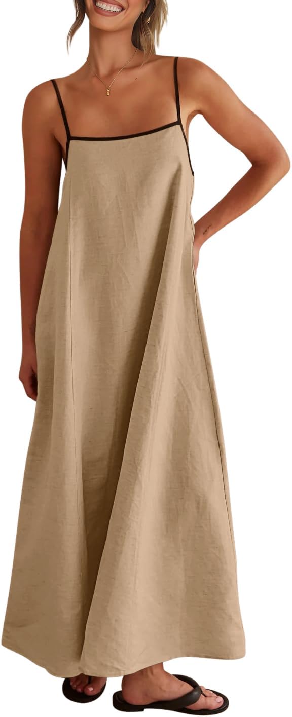 Shy Velvet Women's Linen Maxi Dress for Summer and Fall Style