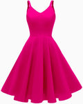 Women's 1950s Retro Spaghetti Strap Cocktail Swing Dress - Flattering