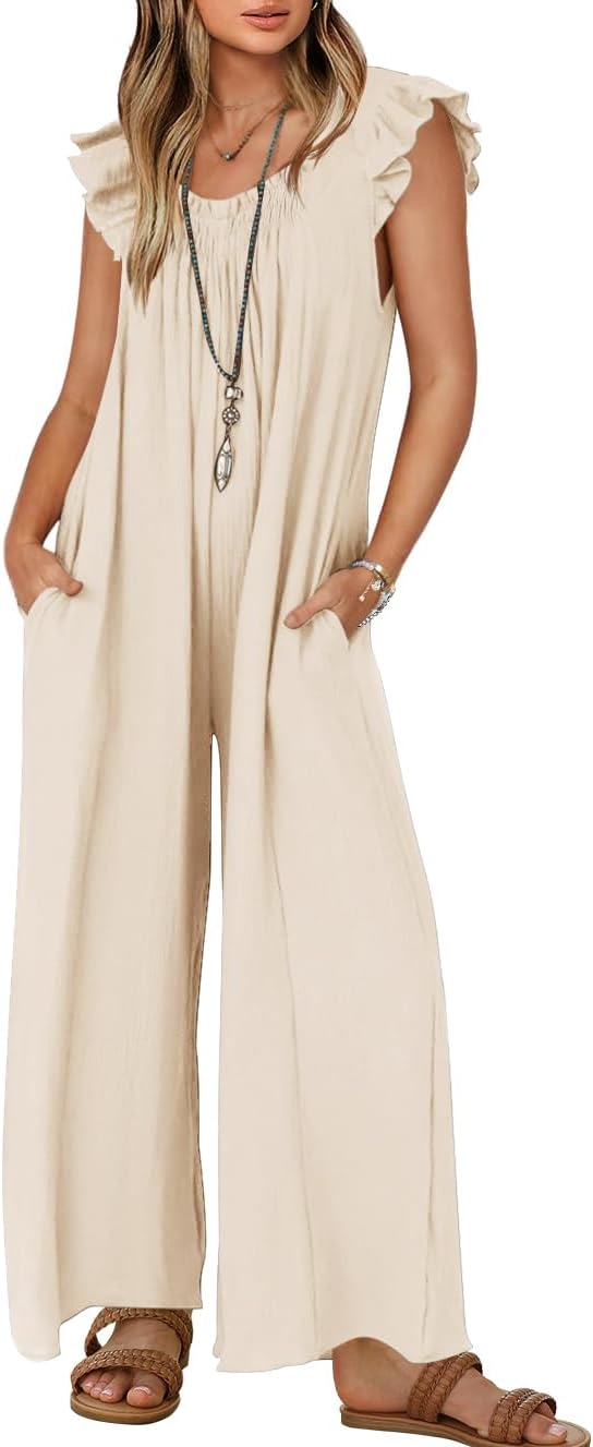 Stylish Summer Loose Jumpsuit for Women with Pockets
