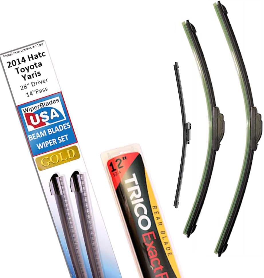 Beam Blade Wipers Replacement Set for 2014 Toyota Yaris Hatchback