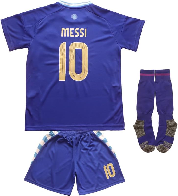 2024 Argentina #10 Leo Kids Football Soccer Jersey Set Youth Sizes