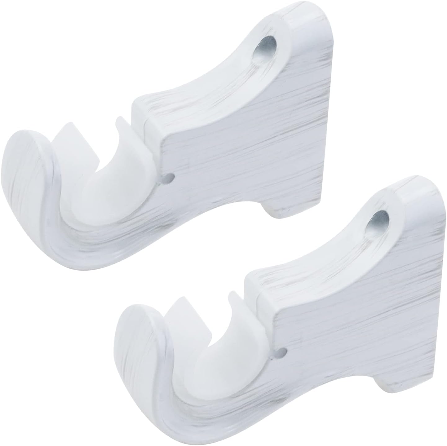 T Tulead White Wood Curtain Rod Bracket Set