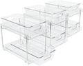 3 Pack 2-Tier Bathroom Organizers and Storage - Clear Pull-Out Under