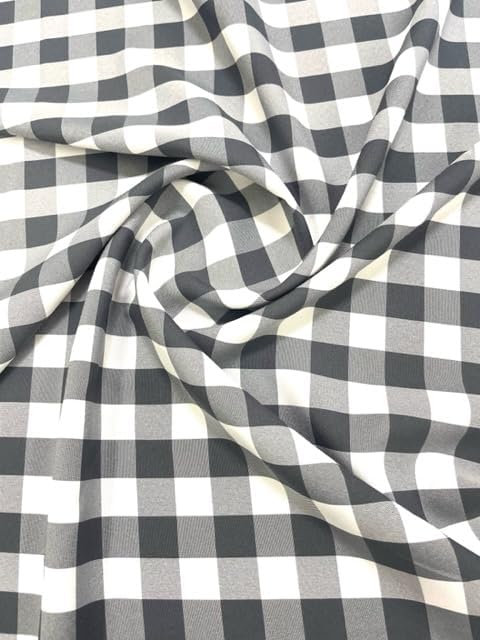 1in Checkered Gingham PolyPoplin Fabric for Sewing and Crafts