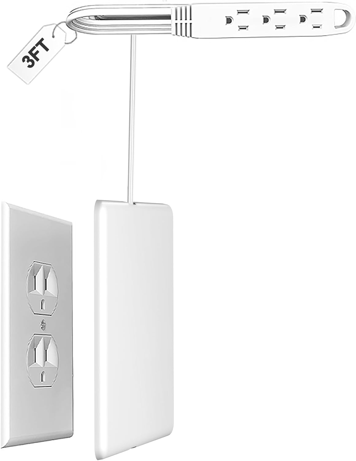 CABOCASA Ultra-Flat Extension Cord: Hide Bulky Cords
