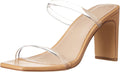 Avery Square Toe Two Strap High Heeled Sandal - Chic Wedding Heel