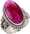 Solid 925 Sterling Silver Ring For Women & Men - Natural Blue Copper
