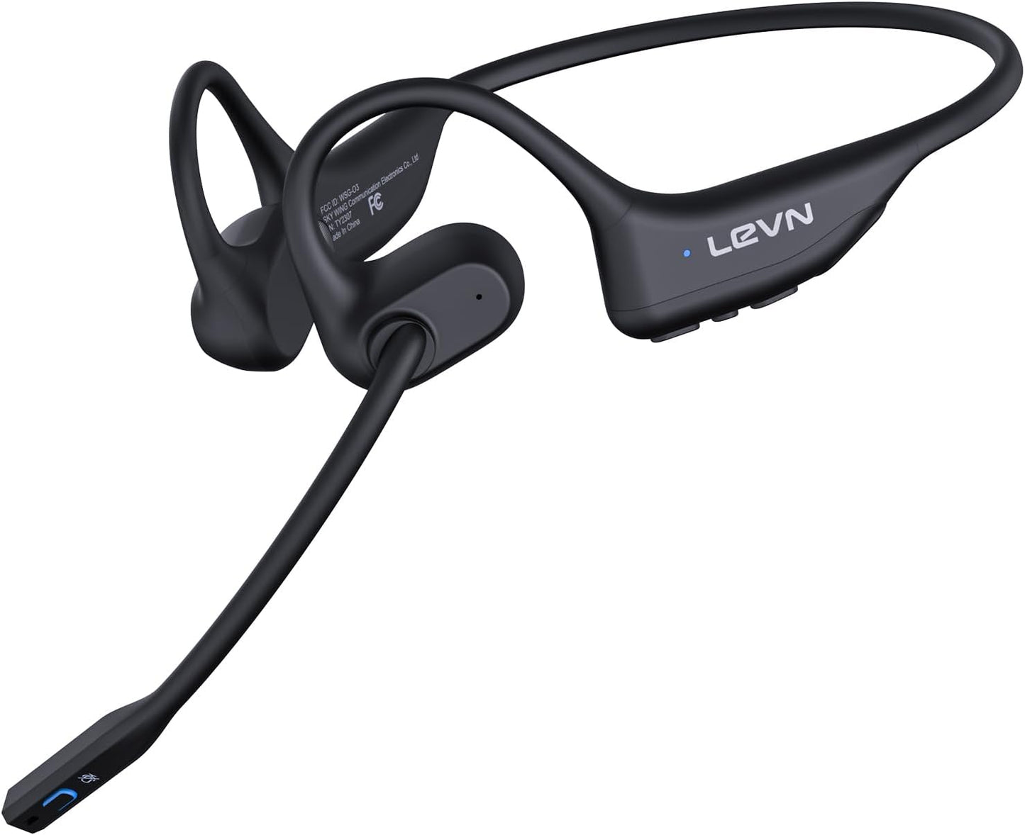 LEVN Open Ear Headphones with Mic for Work and Workout