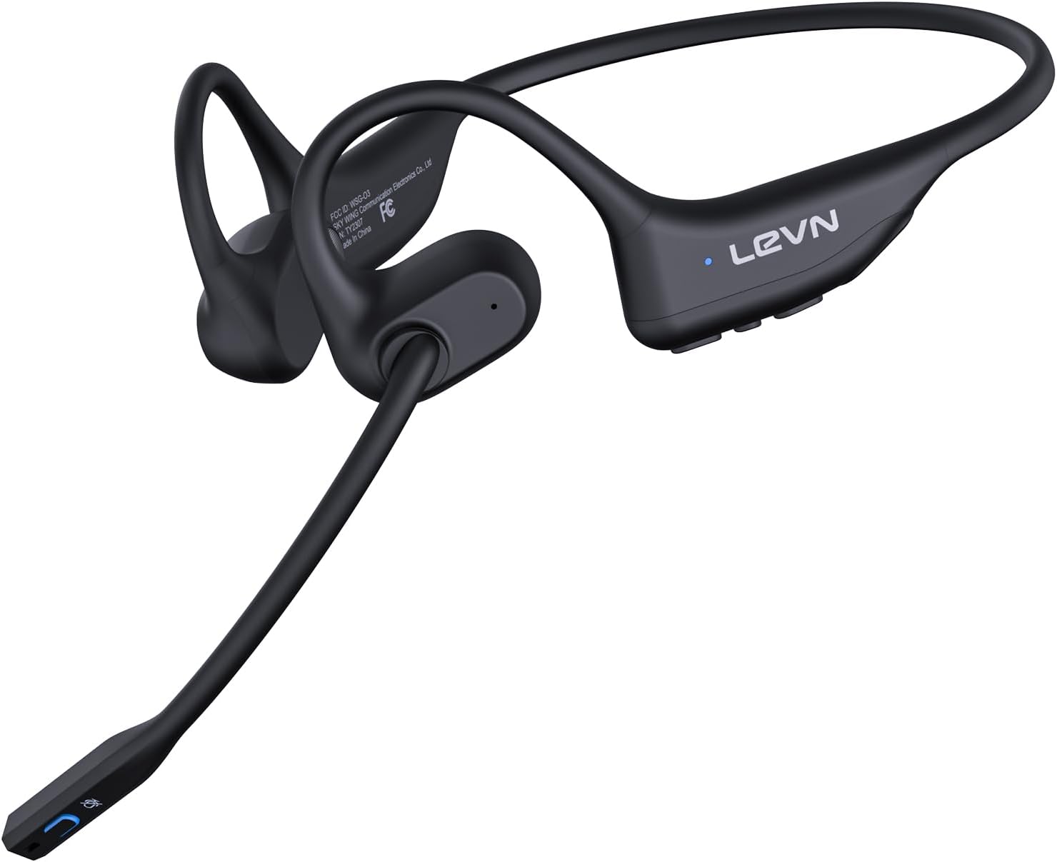 LEVN Open Ear Headphones with Mic for Work and Workout