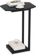 Small Side Table End Table C Shaped Barrel - Space-Saving TV Tray